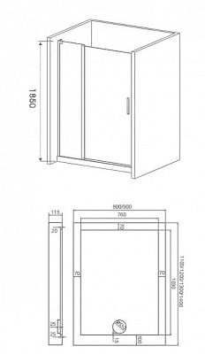 Душевое ограждение Good Door MOKKA WTW 140