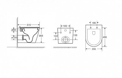 Комплект унитаза с инсталляцией D&K DS1021606 (клавиша хром)