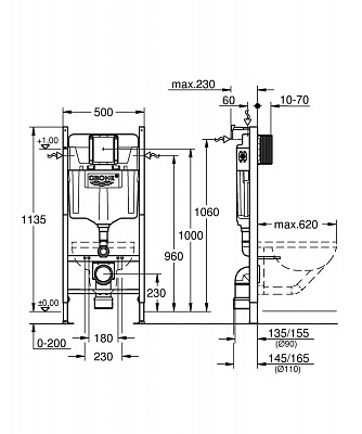 Инсталляция для унитаза 3в1 Grohe 1000044