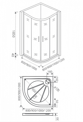 Душевое ограждение Good Door Infinity R-80-C-CH