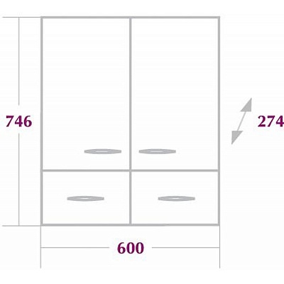 Шкаф двухдверный Оника Кредо 60 см 306004