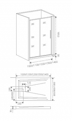 Душевое ограждение Good Door IDEA WTW-120-C-CH