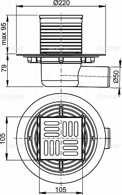 Сливной трап AlcaPlast APV1311 105 x 105/50