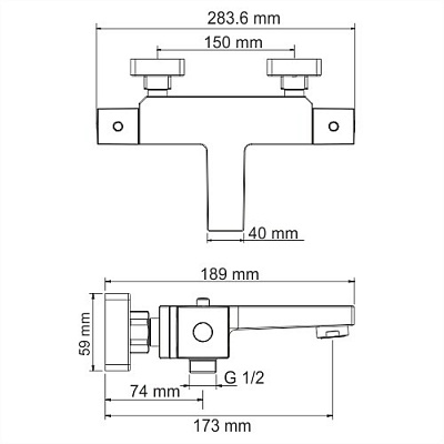 Термостатический смеситель для ванны WasserKraft Alme 1511 Thermo