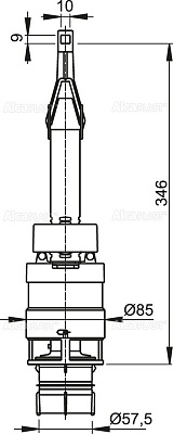 Сливной механизм для системы инсталляции AlcaPlast A06