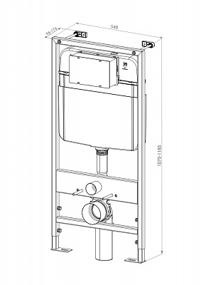 Комплект унитаза с инсталляцией D&K DS1021606 (клавиша хром)