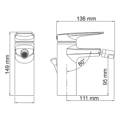 Смеситель для биде WasserKRAFT 3206