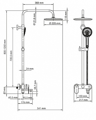 Душевая система WasserKRAFT A17401