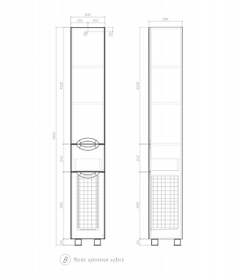 Пенал VIGO Callao 2-300 с бельевой корзиной